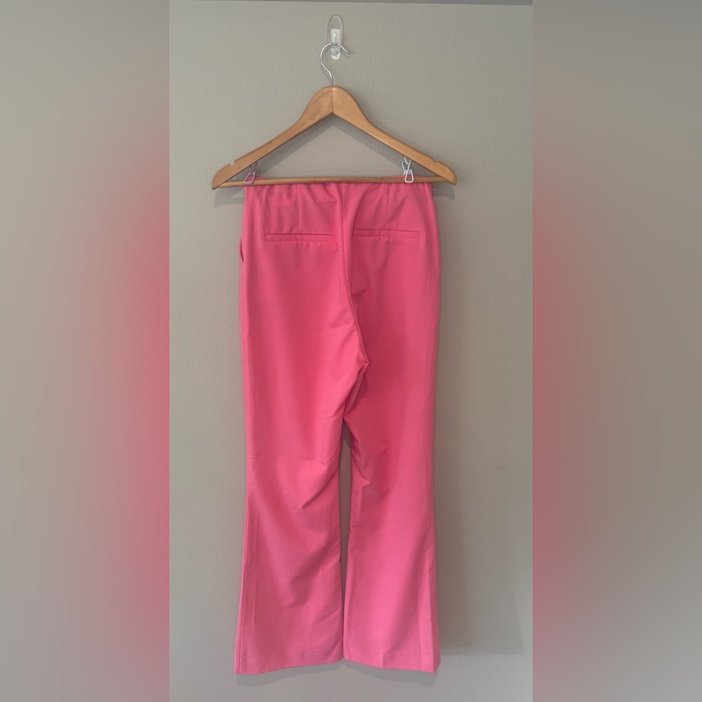 H&M Women’s Bright Barbie Pink Slacks Wide Leg Work Pants Like New‎ Size US 8 - Picture 2 of 12